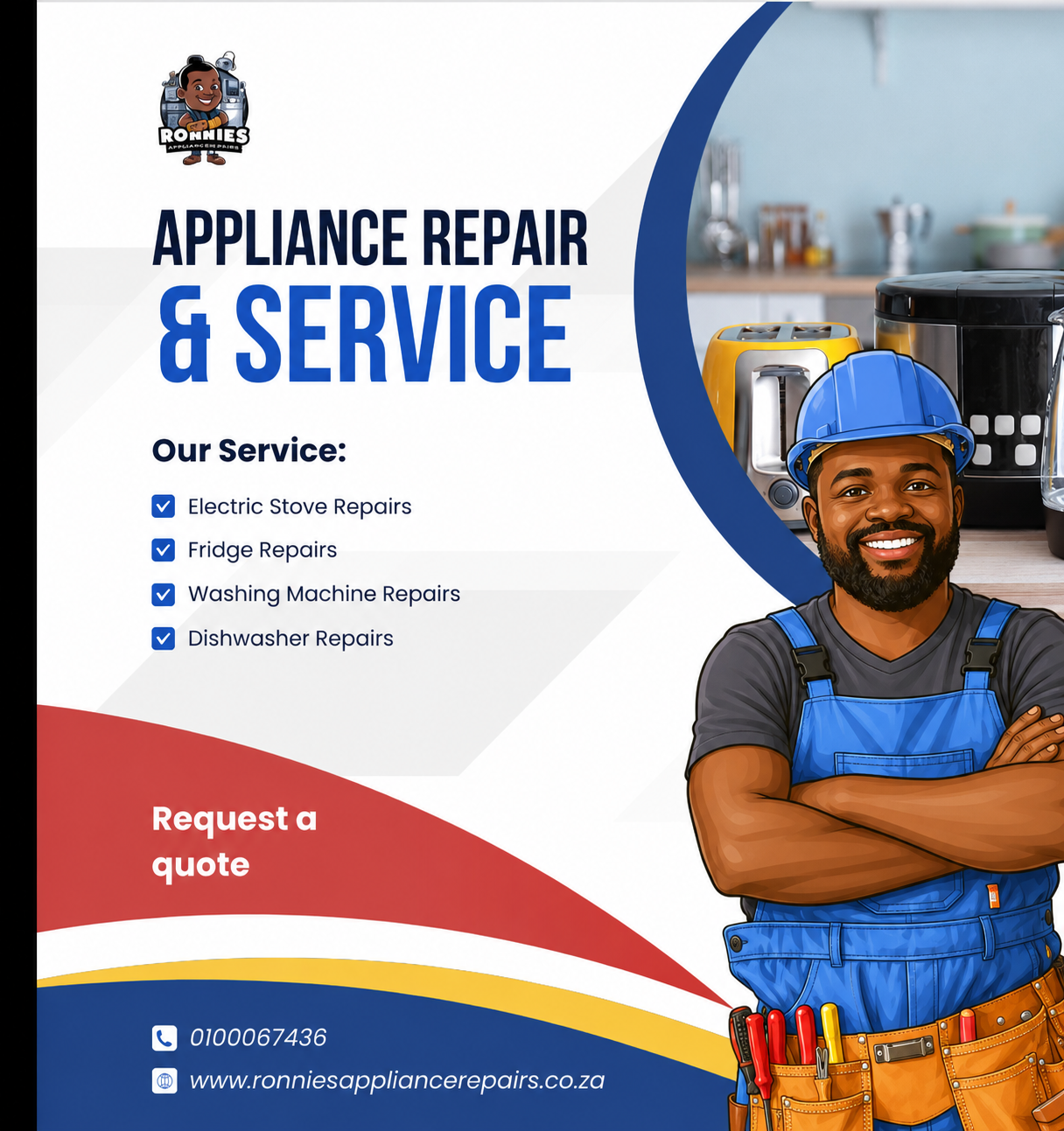 Ronnie's appliance repair service poster